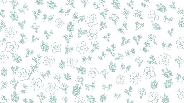 A repeating pattern of small blue flowers and leaves, perfect for floral-themed designs and backgrounds, with delicate and natural botanical elements.