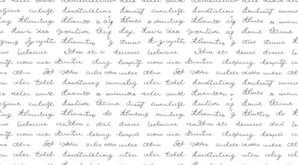 Fototapeta premium Seamless pattern of grey cursive handwriting text on white background