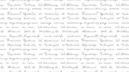 Fototapeta premium Gray handwritten script repeating across white background handwriting text letter