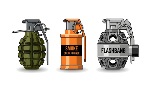 Collection of Hand grenades in various types.