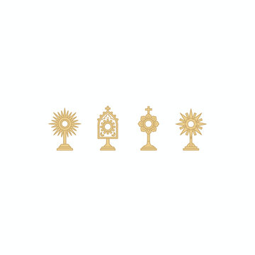 Catholic Monstrance Icon Set for Blessed Sacrament Adoration