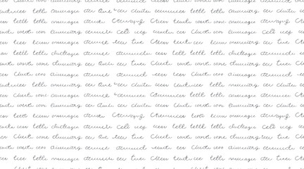 Fototapeta premium Handwritten script pattern grey ink on white background seamless texture repeating text lines handwriting