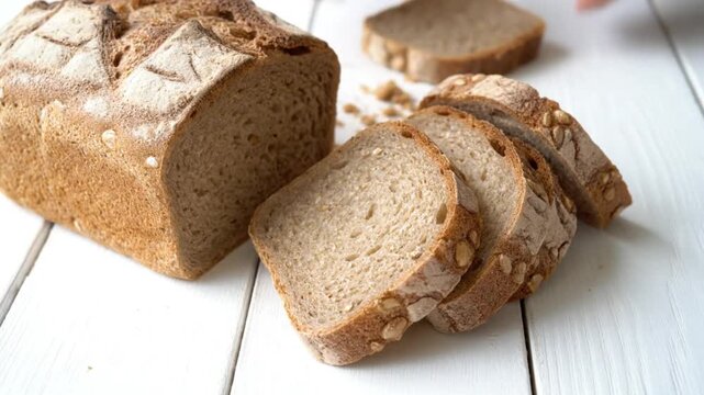 loaf of bread isolated on white