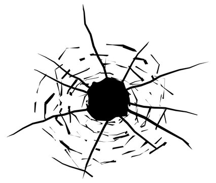 弾痕のイラスト、弾丸による穴のイラスト