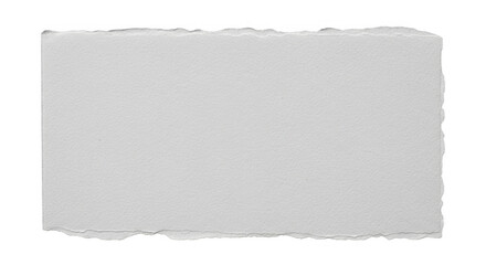 Obraz premium A rectangular piece of rough white textured paper with frayed and uneven torn edges on all sides
