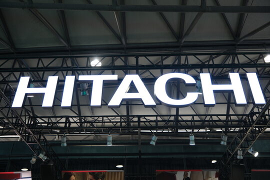 Shanghai,China-March 14th 2026: HITACHI company brand logo 
