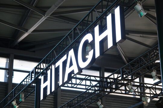 Shanghai,China-March 14th 2026: HITACHI company brand logo 