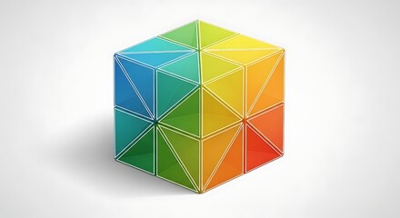 Fototapeta premium Colorful Geometric Cube - A Vibrant Visual Representation.