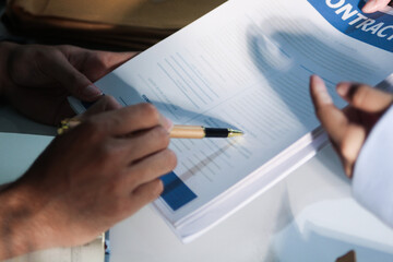 Consultation and conference of professional businesswoman and Male lawyers working and discussion...