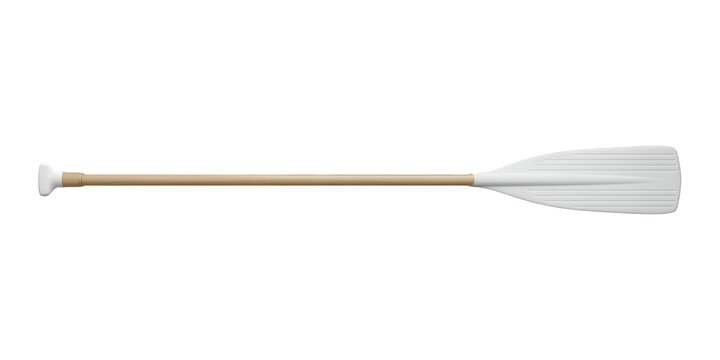 White boat oar wooden handle isolated on a transparent background