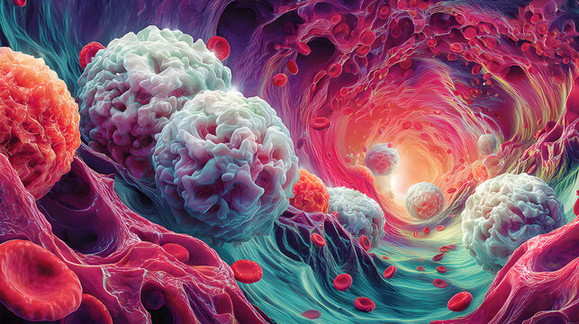 Colorful abstract cellular structures