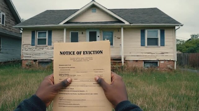 Notice of eviction in a house.