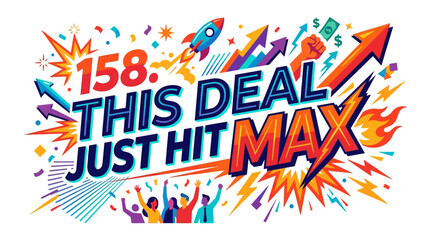 Obraz premium Deal Reaching Maximum Value with Rocket Launch