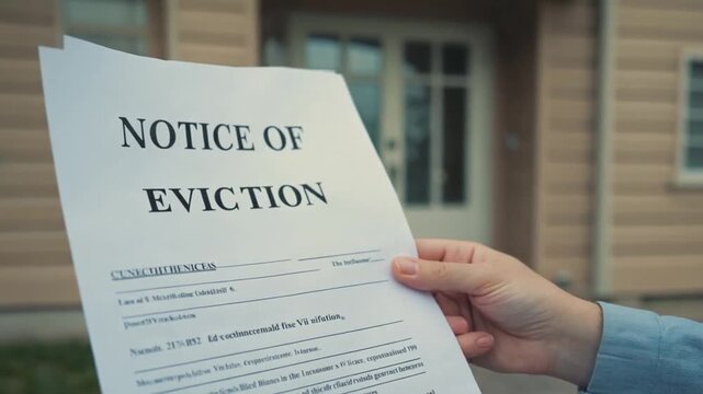Notice of eviction in a house.