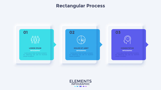 Startup project boosting research rectangular choice infographic chart design template. Business success infochart with icons. Instructional graphics with 3 options. Visual data presentation