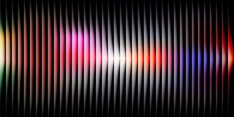 Fototapeta premium Abstract vertical lines with colorful light streaks and gradients on black background bright