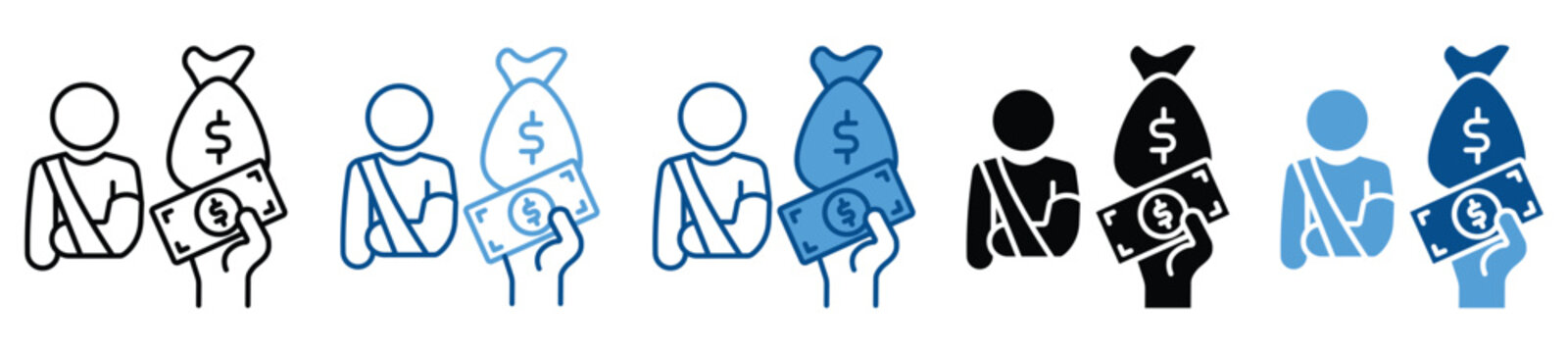 Assurance icon set in multiple styles