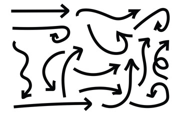 Fototapeta premium A complex network of arrows in a chaotic pattern