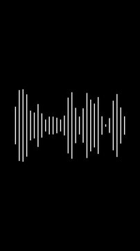 White sound wave equalizer bars on a black background Keywords: sound wave, equalizer, audio, music, waveform, bars, white, black, background, digital, technology, sound, frequency, graphic