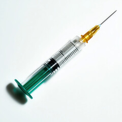 Fototapeta premium Syringe with shadow on white background