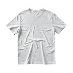 Naklejka premium Wrinkled white t-shirt on plain background isolated on transparent background