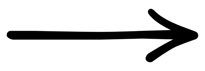 Fototapeta premium Long hand drawn arrow, marker drawn arrow