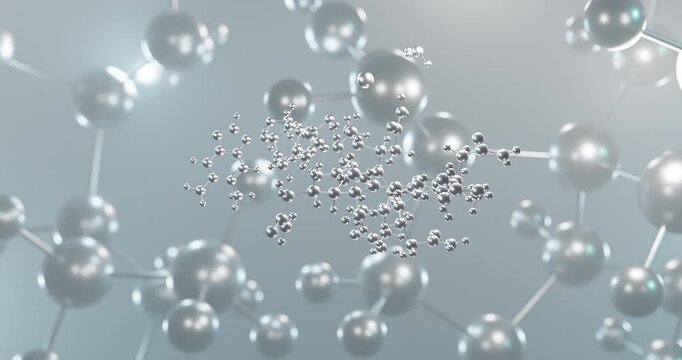 Methylcobalamin rotating 3d molecule, molecular structure of bioactive vitamin b12 seamless video
