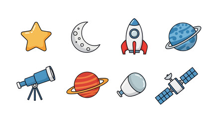 Cosmic illustrations space elements collection © Jean