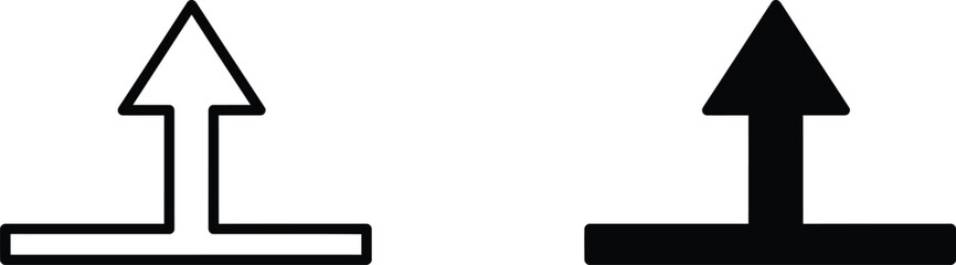Fototapeta premium A simple graphic illustration of two arrows pointing upwards
