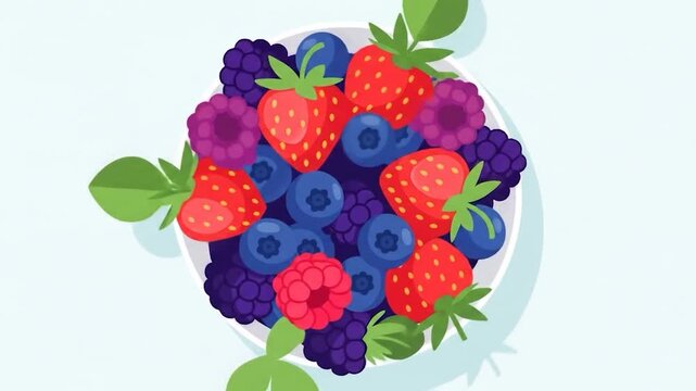 Colorful mixed berries in bowl.