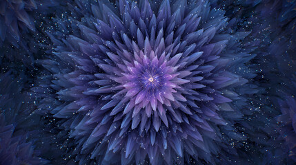 Fototapeta premium Quantum energy core with a glowing violet light inside indigo crystals, Generative AI illustrations.