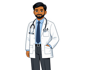 Fototapeta premium Indian characters 2D flat vector Cartoon
