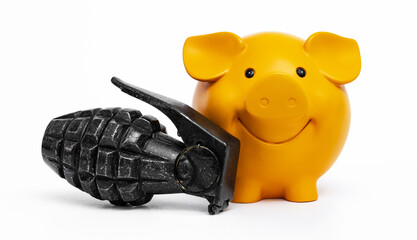 Glücksschwein m it Handgranate © blende11.photo