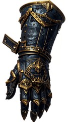 Dark, ornate gauntlet, detailed design