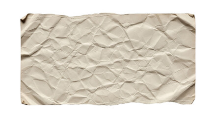 A rectangular piece of beige paper with a heavily wrinkled and creased surface texture pattern