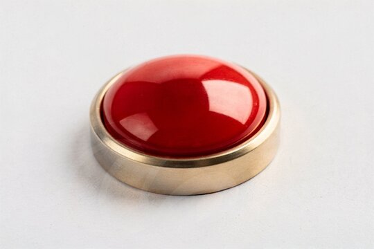 Red button, alert button warning with white background
