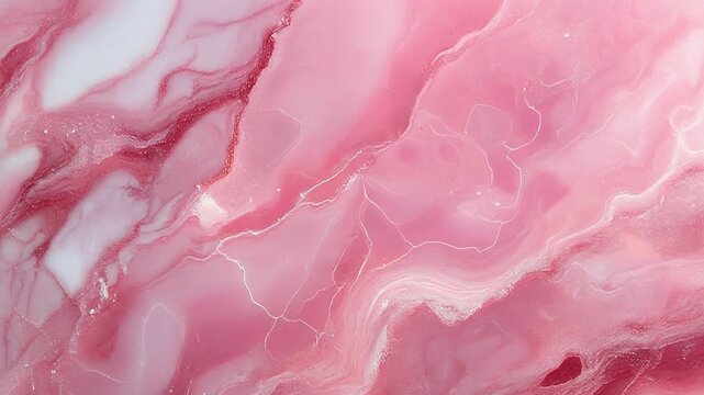 Pink marble close-up, subtle tilt motion, ultra realistic 4K
