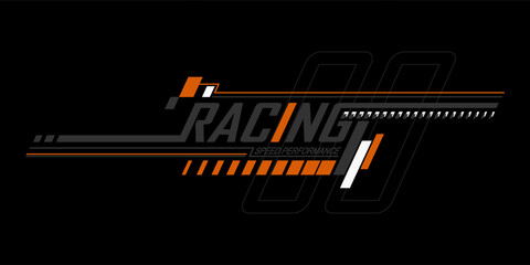 Obraz premium racing speed trendy fashionable vector t-shirt and apparel design, typography, print, poster. Global swatches.
