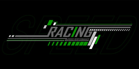 Obraz premium racing speed trendy fashionable vector t-shirt and apparel design, typography, print, poster. Global swatches.