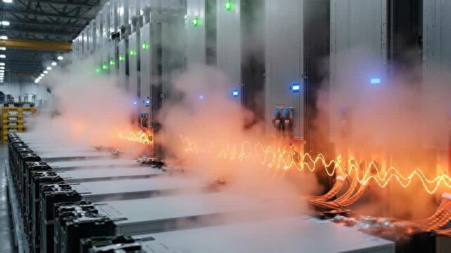 Battery module forming shows heat haze during exothermic process
