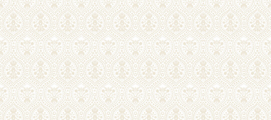 Fototapeta premium damask pattern with repeating floral medallions forming a classic decorative seamless wallpaper design.