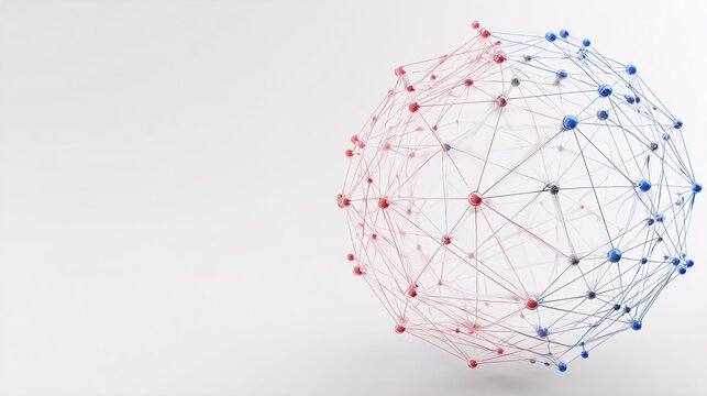 Network connections, global communication, data exchange concept
