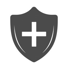 Obraz premium Healthcare Protection Shield with Cross Icon Medical Safety Symbol