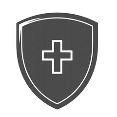 Fototapeta premium Medical Shield Protection Icon Healthcare Safety and Insurance Symbol