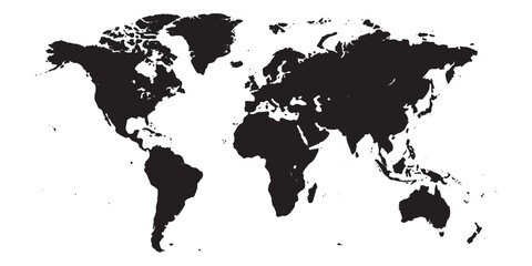 black world map on white background © kazi