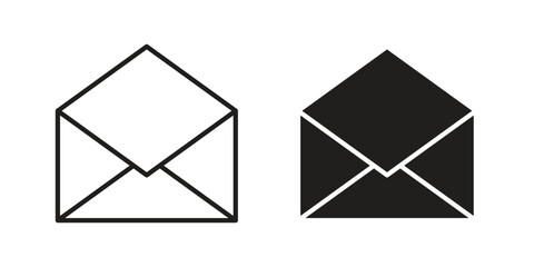 Open envelope icons simple design. Vector illustration for web ui