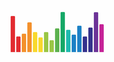 Obraz premium Colorful bar graph showing data visualization and analysis on a white background