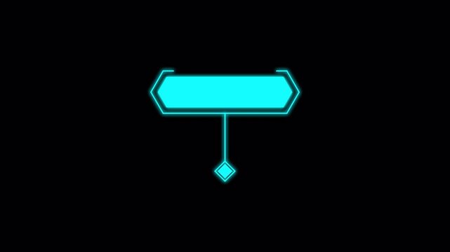 Animated Hud callout line for text and data. HUD elements on isolated black background. Callout elements for text highlighting and user interface project. 4k animation with alpha channel.