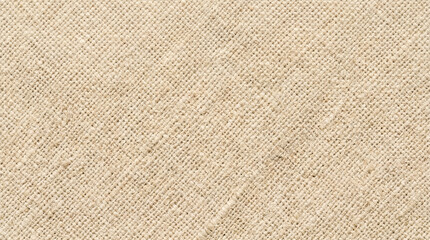 Fototapeta premium A close-up view reveals the intricate weave and textured surface of a natural light brown burlap fabric perfect for rustic backgrounds or textile design projects