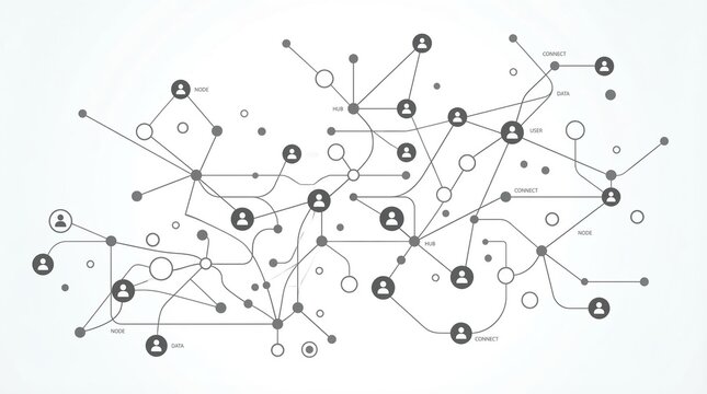 Network diagram shows complex connections and relationships between nodes.
